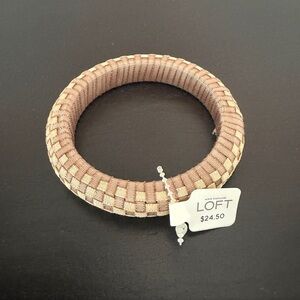 LOFT Beige and Cream Woven Bangle Bracelet
